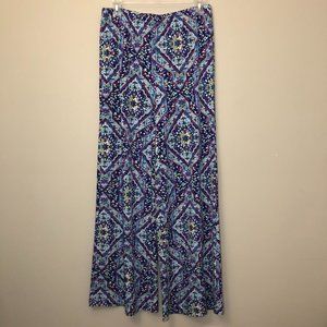 Chico's wide leg palazzo pants blue purple S/4-6.